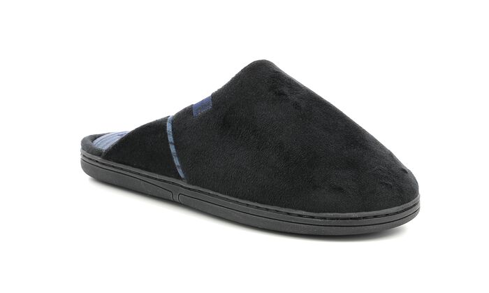 Soft black and blue slippers for men, , DIM