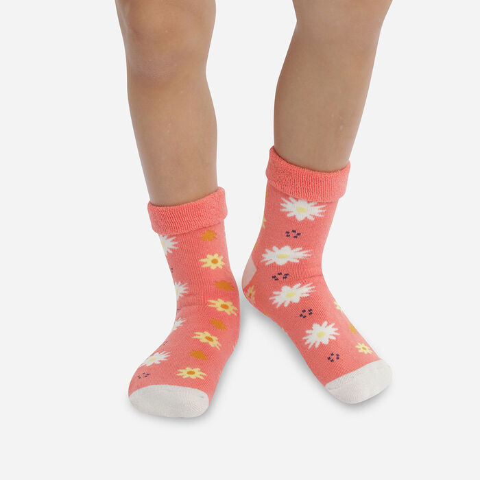 Children's non-slip sock with daisy pattern Coral Cotton Style, , DIM