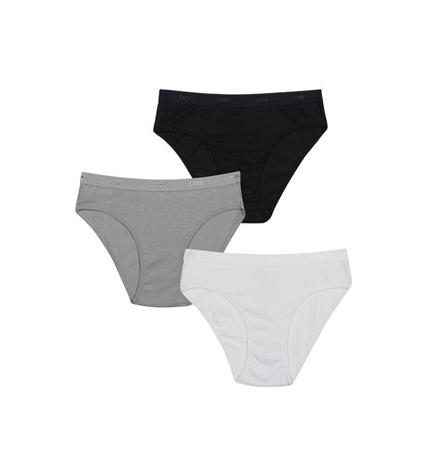 Pack of 3 white, black and grey knickers Les Pockets DIM Girl