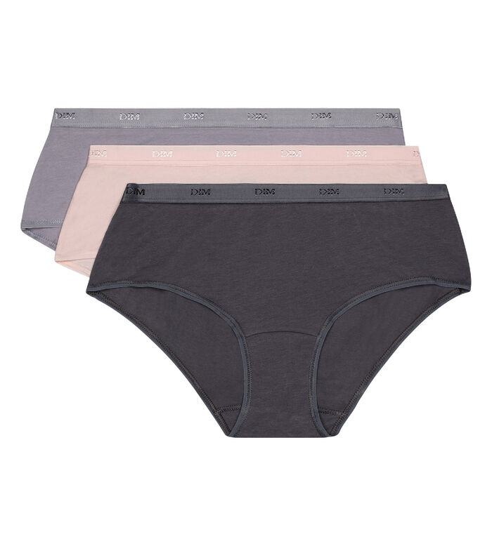 Pack of 3 taupe, pink and grey boxers Les Pockets EcoDIM, , DIM