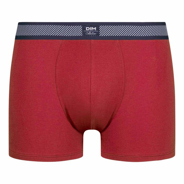 Dim Smart Red Wine Men's boxer shorts in modal cotton with striped waistband, , DIM
