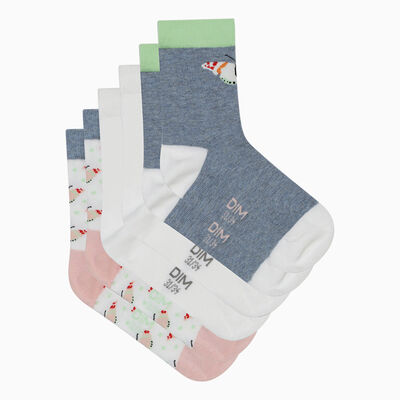 3er-Pack Kindersocken aus Baumwolle mit Schmetterlingsmotiv - Cotton Style, , DIM