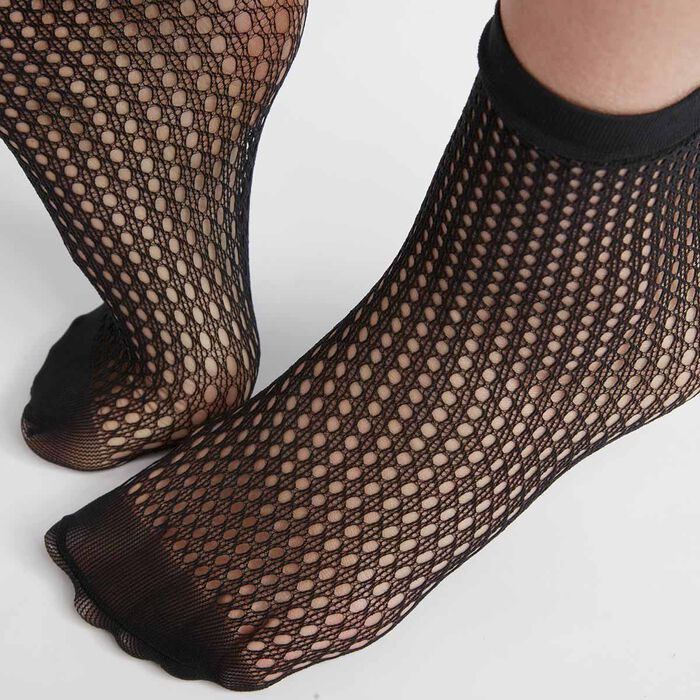 Calcetines bajos de mujer de rejilla Negro Dim Style, , DIM
