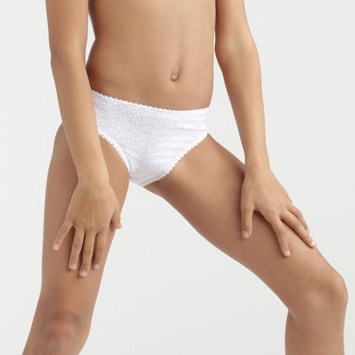 White brief with logo print for girl - Dim Touch , , DIM