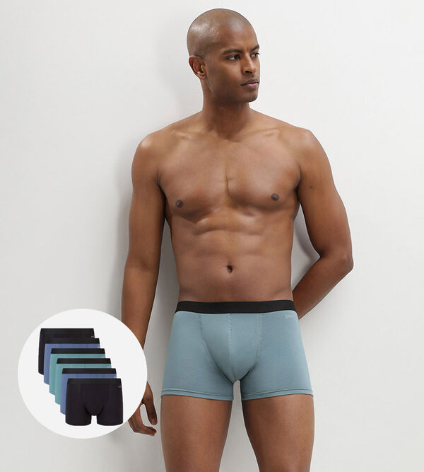 Dim EcoDim Boys' Stretch Cotton Boxer Shorts with Contrasting Waistband x6,  black : : Fashion