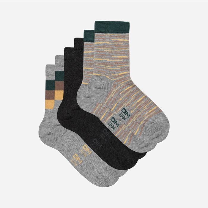 Комплект из 3 пар детских носков с абстрактными линиями Cotton Style, , DIM