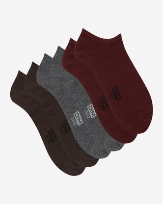 Набор из 3-х пар укороченных мужских носков Grey Brown Basic Cotton, , DIM