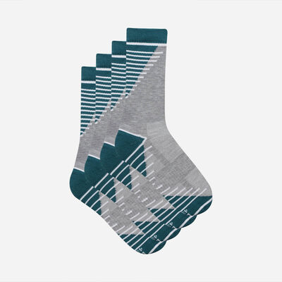 Комплект из 2 пар мужских носков средней амортизации меланжевого серого и зеленого цвета - Dim Sport, , DIM