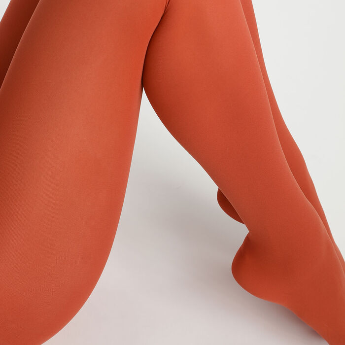 Women's 40d Dim Style Red Ochre opaque tights with a velvet effect, , DIM