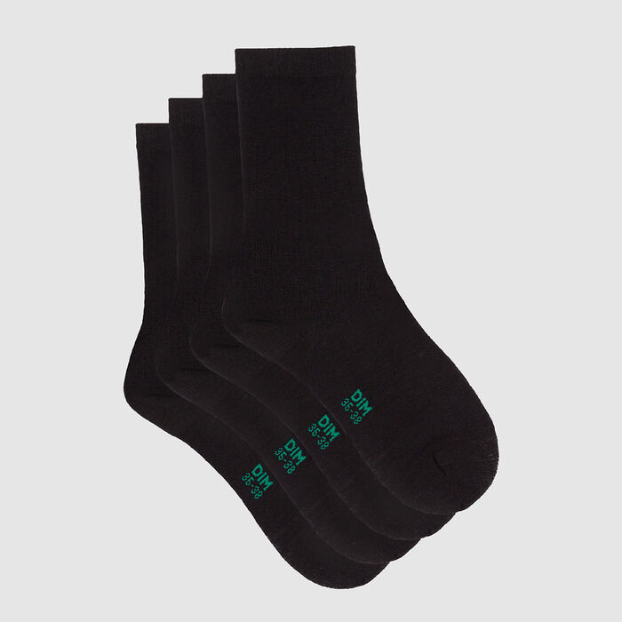 Green by Dim pack of 2 pairs of women's long lyocell socks Black, , DIM