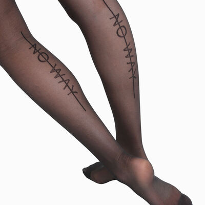 Black Dim Style Transparent voile tights with graphic inscriptions 20D, , DIM