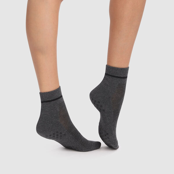 Dim Sport Light Impact women's non-slip ankle socks in grey