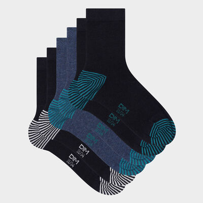 Набор 3 шт.: синие детские носки с разноцветным принтом Cotton Style, , DIM