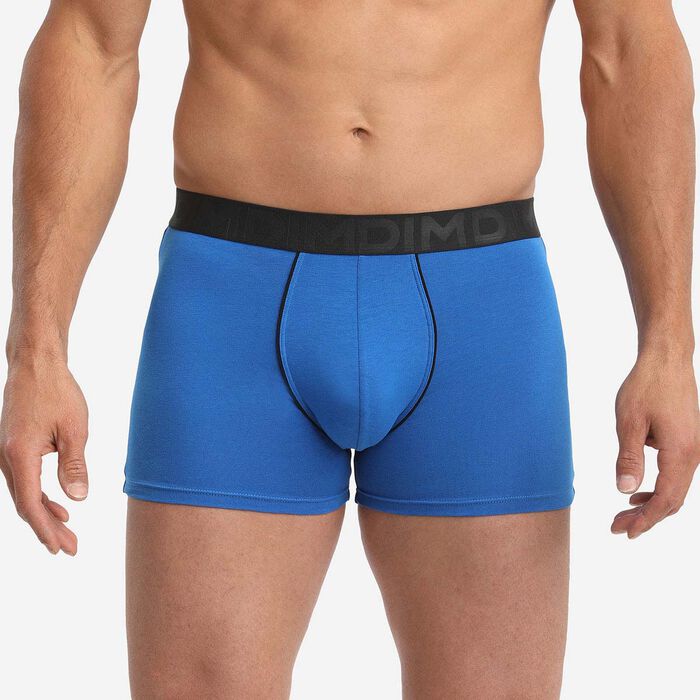 Dim classic men's boxers in electric blue with black waistband, , DIM