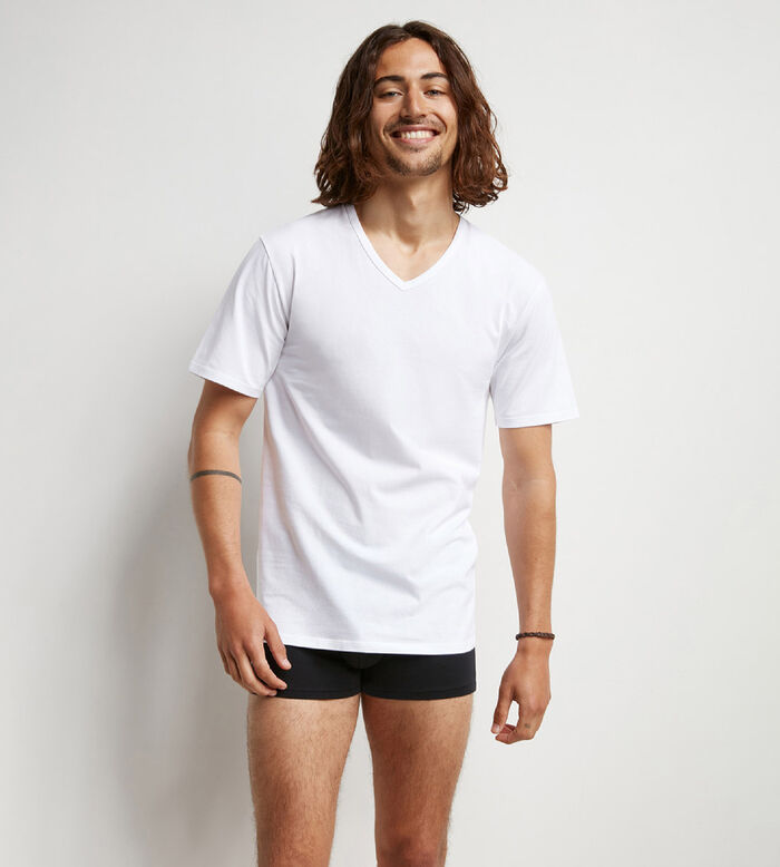 2er-Pack weiße T-Shirts mit V-Ausschnitt und Wärmeregulierung - Regul'Activ, , DIM