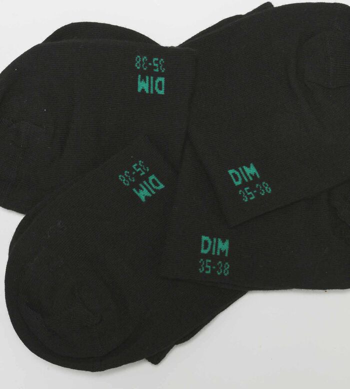 Pack of 2 pairs of blacj women's socks in organic cotton Dim Good, , DIM
