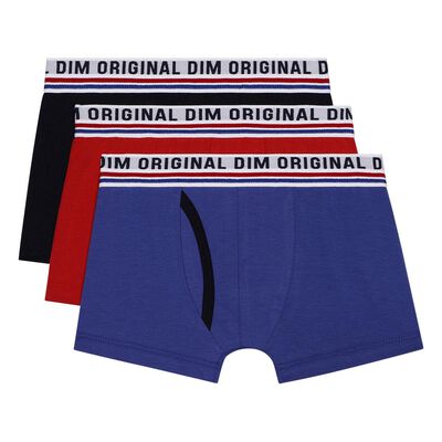 3er-Pack blaue/schwarze/rote Boxershorts für Jungen  -DIM Original, , DIM