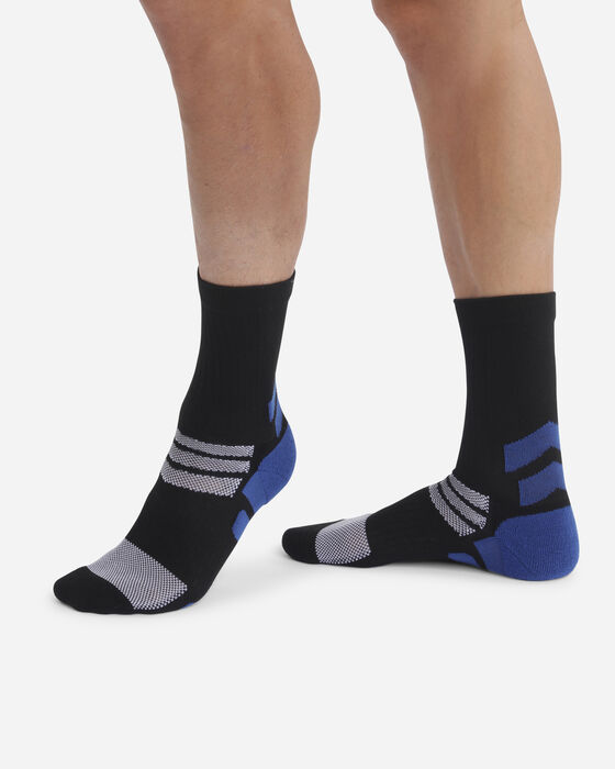 Pack of 2 pairs of men's medium impact socks Black Dim Sport, , DIM