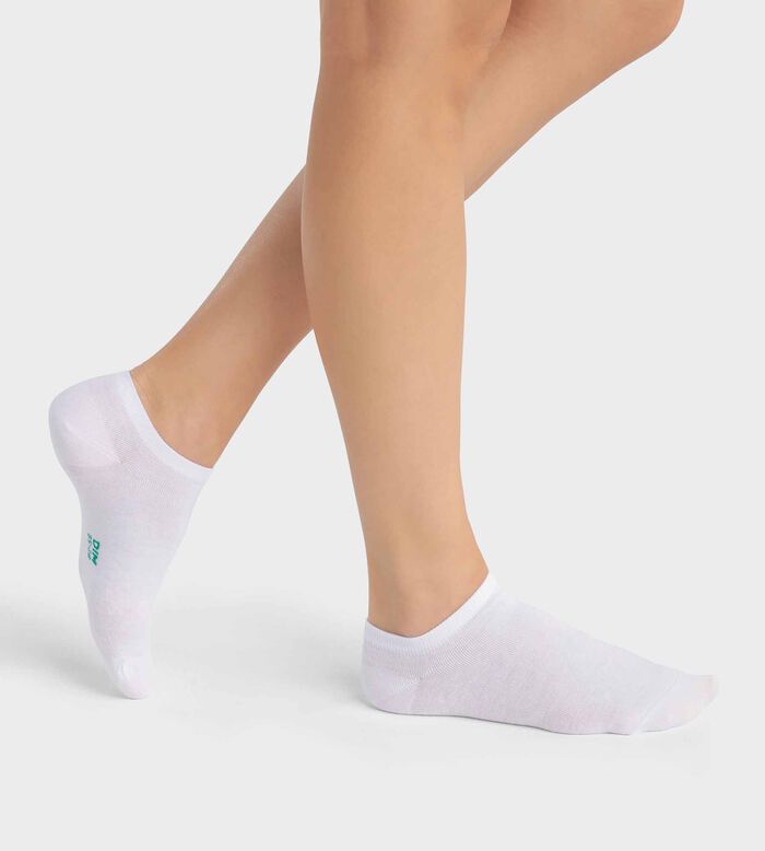 Pack of 2 pairs of white women's socks in organic cotton Dim Good, , DIM