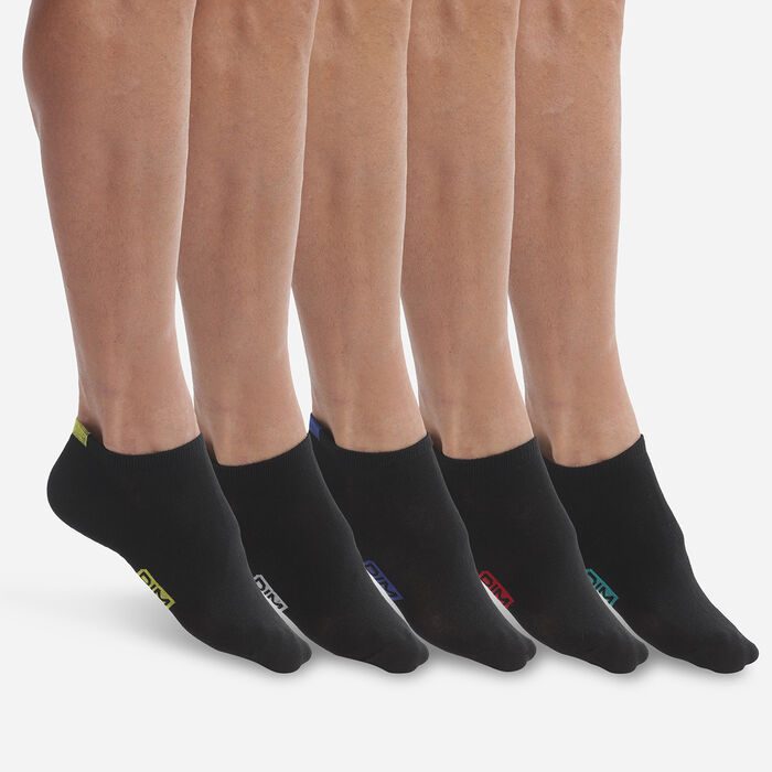 Pack de 5 pares de calcetines bajos de algodón para hombre negro EcoDim, , DIM