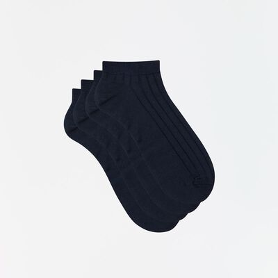 Набор 2шт.: Синие мужские короткие носки с шотландской полоской , , DIM
