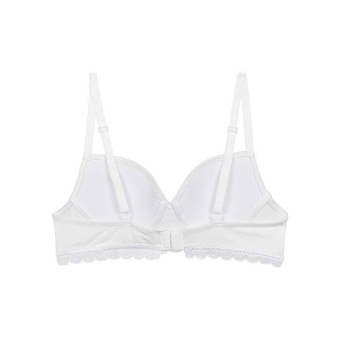 Dim Trendy girls' white stretch cotton moulded cup bra, , DIM