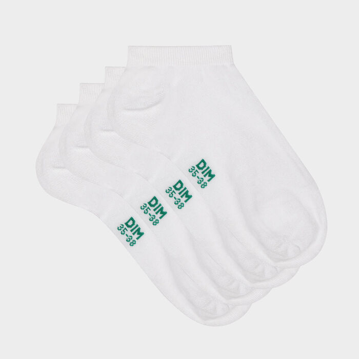 Набор 2 шт.: белые женские носки из натурального хлопка Green by Dim, , DIM