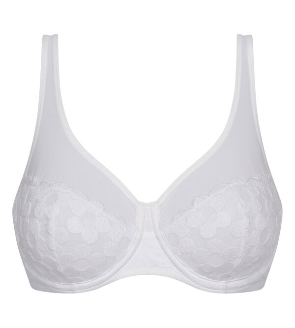 Generous Broderie White full cup underwired bra