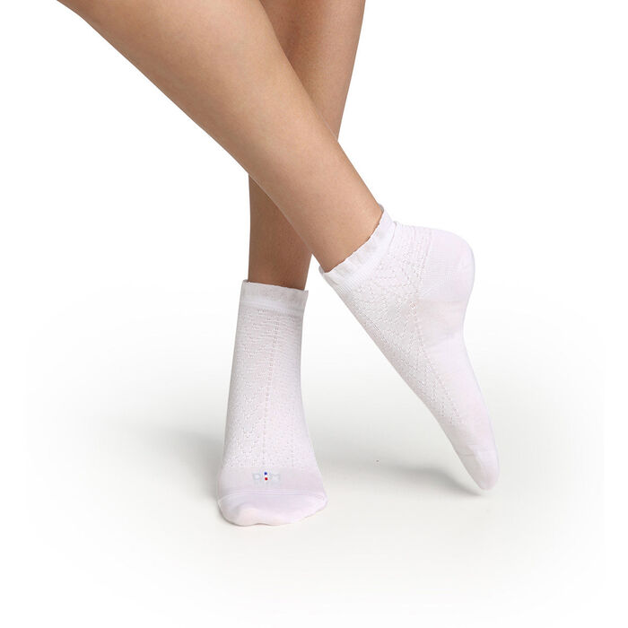 Women's sock with Scottish thread and white flying edge Dim Made in France, , DIM