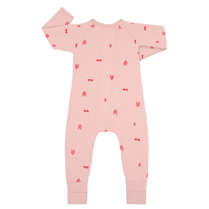 Indian Pink Zipped Pyjama in Terry Cotton Dim Baby, , DIM