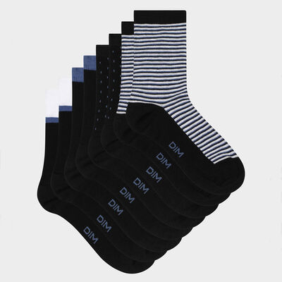 Набор 4 шт.: черные женские носки с принтом "Горох" и "Полоска" EcoDim Style, , DIM