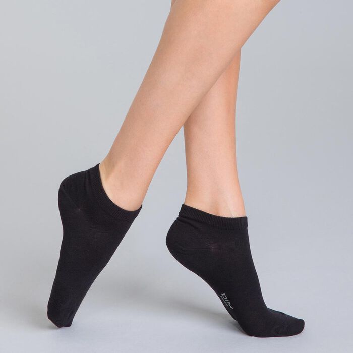 Комплект из 2 пар сиреневых коротких женских носков из хлопка, , DIM
