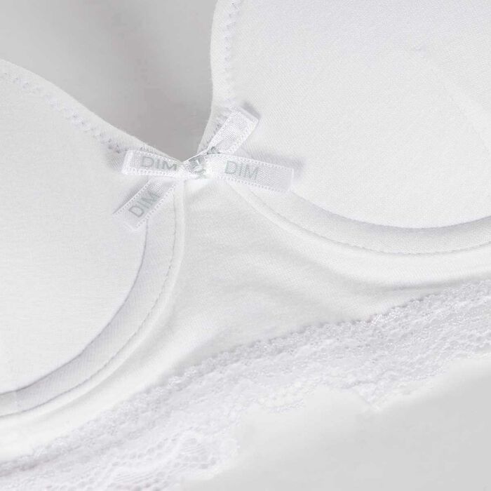 Dim Trendy girls' white stretch cotton moulded cup bra
, , DIM