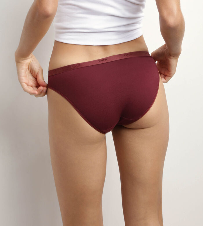 Pack of 5 stretch knickers in Ruby Nude Rose Les Pockets Ecodim, , DIM
