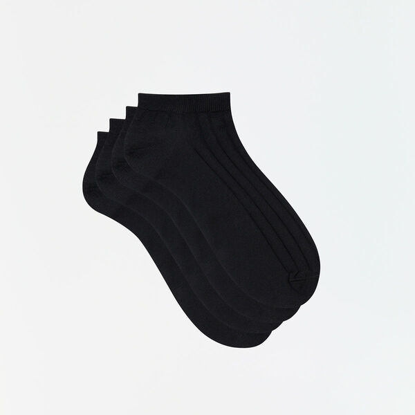 Pack de 2 pares de calcetines tobilleros negros para hombre de hilo de  Escocia