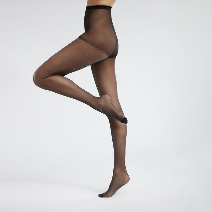 Black Dim Style Semi-opaque women's tights in shiny lurex voile, , DIM