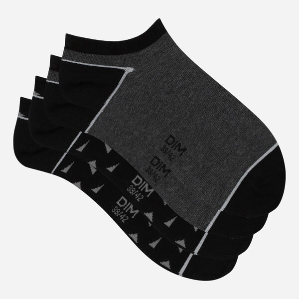 Pack de 2 pares de calcetines tobilleros para hombre negro con triángulos  Dim Coton Style
