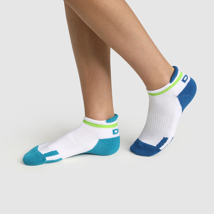 Набор 2 шт.: синие и зеленые детские носки в стиле ретро Dim Sport, , DIM