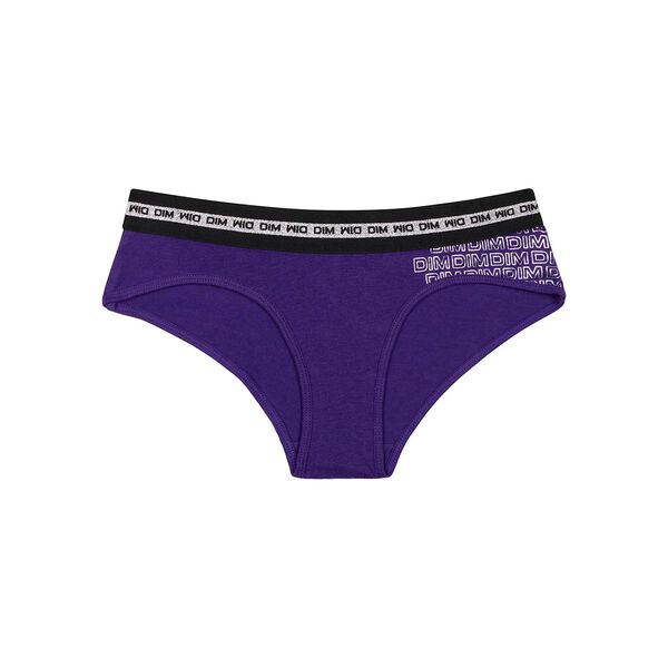 Girls' Purple Dim Sport stretch silver-print cotton boxer shorts