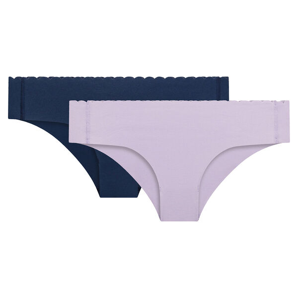 2 pack night blue and violet cotton briefs - Body Touch