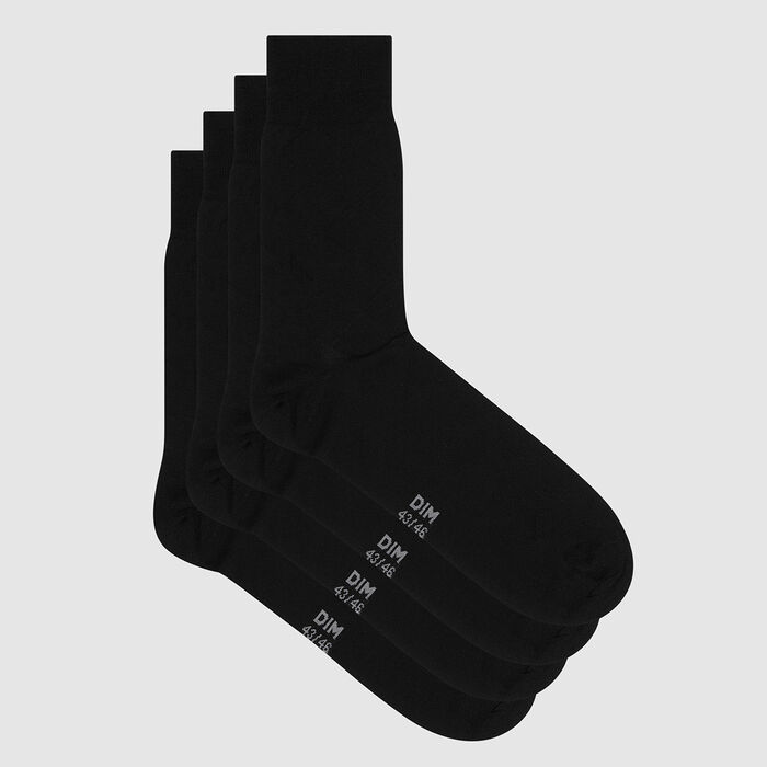 Dim pack of 2 pairs of men's mercerized cotton socks in Black Scottish Thread
, , DIM