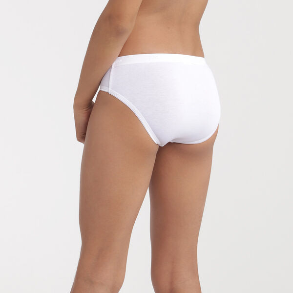 Les Pockets Pack of 2 girls' white organic cotton knickers