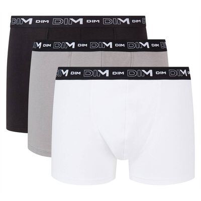 3er-Pack schwarze/graue/weiße Boxershorts aus Stretch-Baumwolle, , DIM