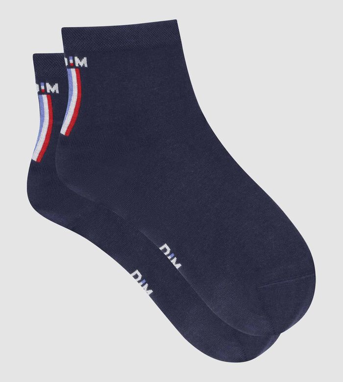 Men's socks made in France in blue with a flag patter Monsieur Dim, , DIM
