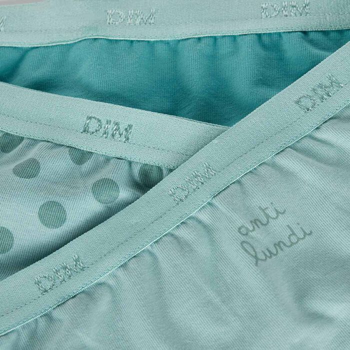 Les Pockets Pack of 3 girls' polka-dot stretch cotton briefs, , DIM
