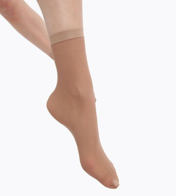 Комплект из 4 пар полупрозрачных коротких носков EcoDIM светло-коричневого цвета 30D, , DIM
