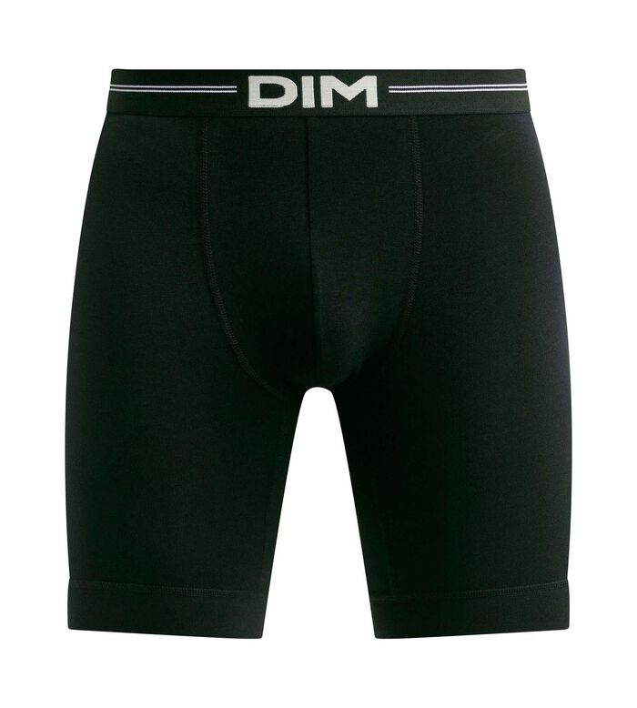 Men's long modal cotton boxers in Black Dim Icons Essentiel, , DIM