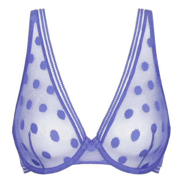 Violet Full Moon scarf bra with underwired tulle and polka dots