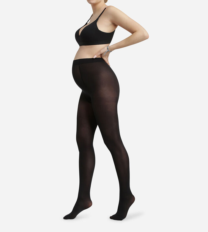 Opaque Dim Style Mama maternity tights with an ultra stretchy waistband, , DIM