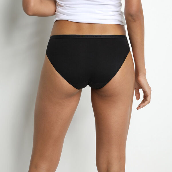 Pack of 2 pairs of organic cotton maxi knickers in black and white